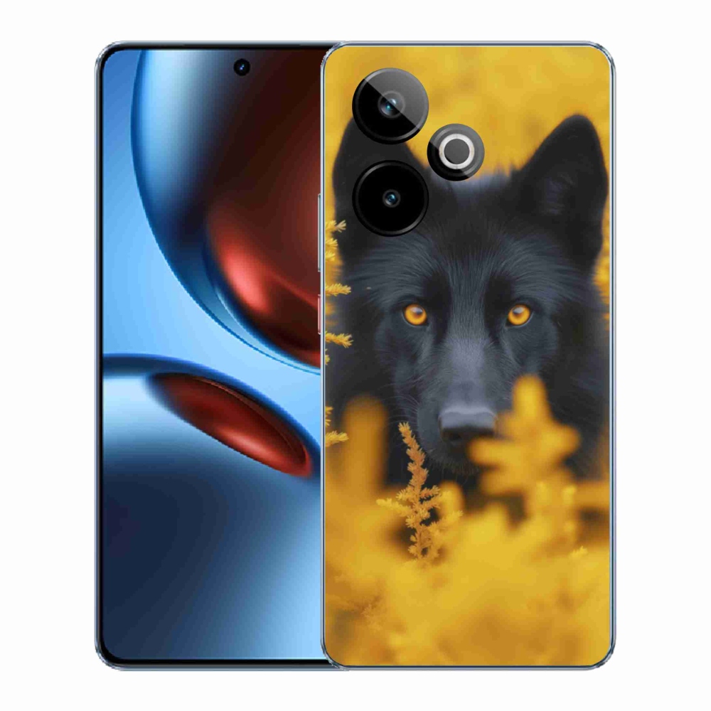 Gélový kryt mmCase na Realme GT7 5G/GT 7T 5G - čierny vlk 2