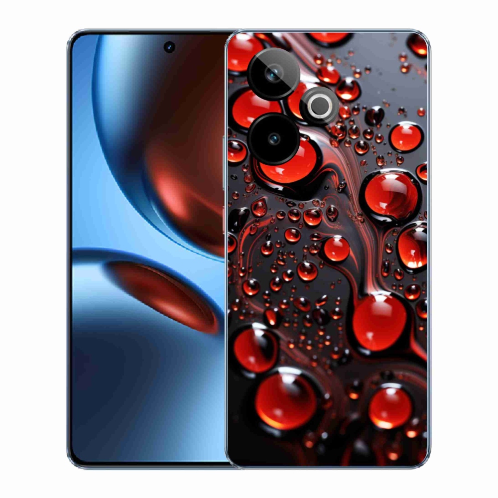 Gélový kryt mmCase na Realme GT7 5G/GT 7T 5G - červené kvapky 2