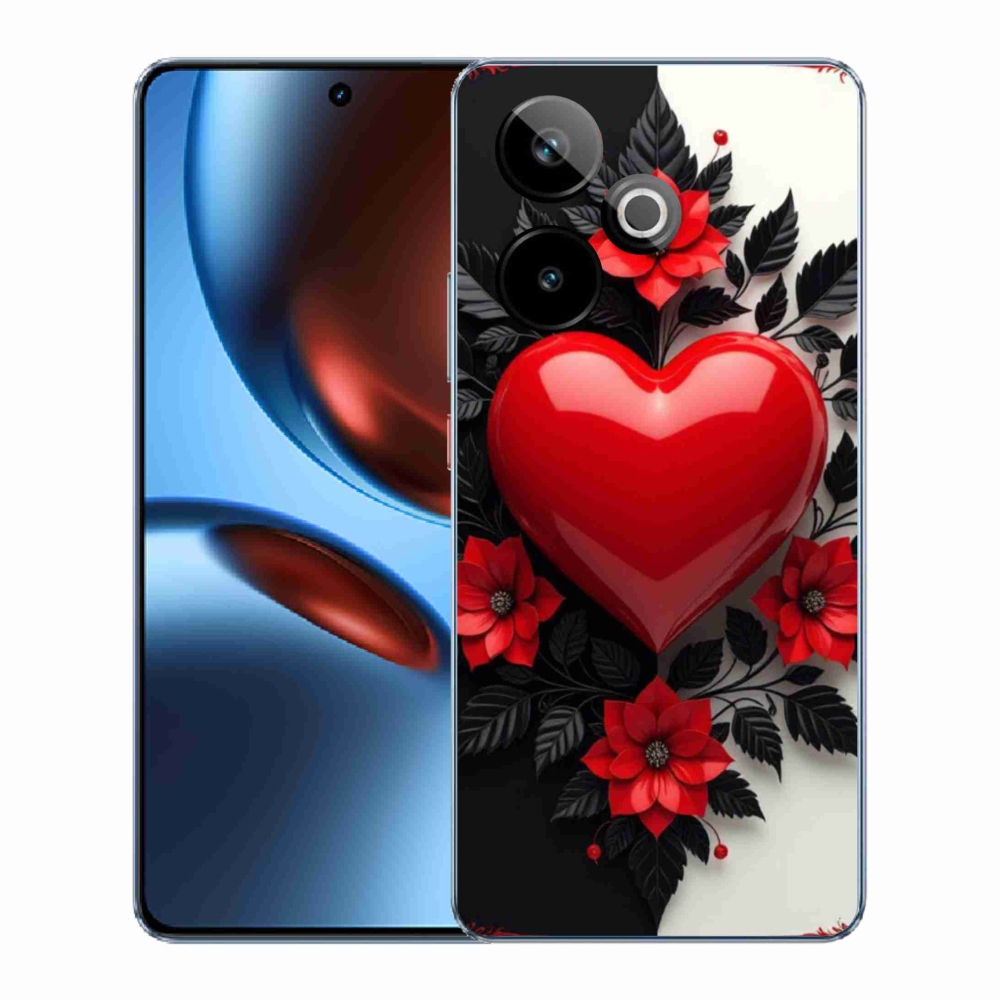 Gélový kryt mmCase na Realme GT7 5G/GT 7T 5G - červené srdce