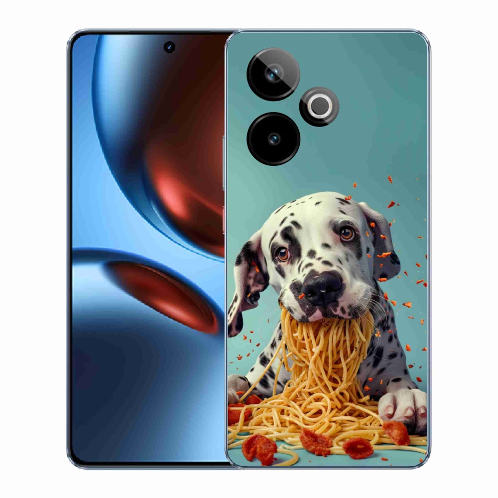 Gélový kryt mmCase na Realme GT7 5G/GT 7T 5G - dalmatín a špagety