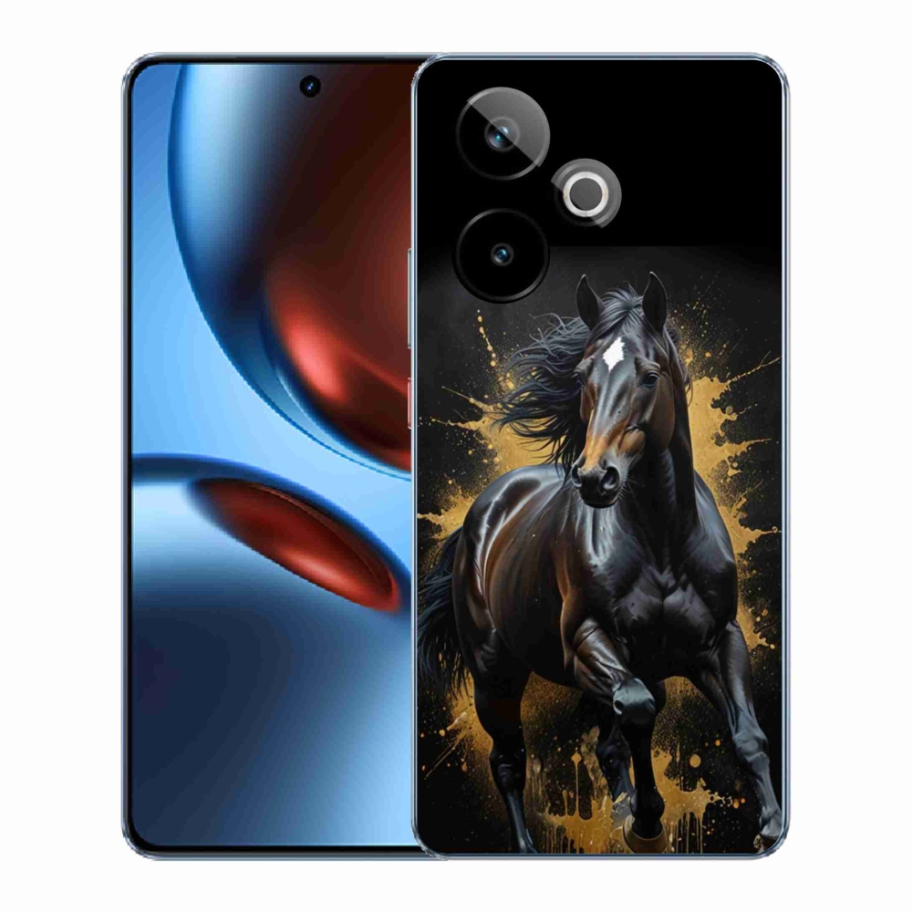 Gélový kryt mmCase na Realme GT7 5G/GT 7T 5G - elegantný čierny žrebec