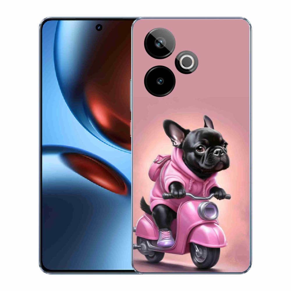 Gélový kryt mmCase na Realme GT7 5G/GT 7T 5G - francúzsky buldoček na skútri