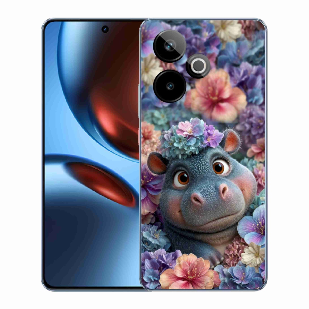 Gélový kryt mmCase na Realme GT7 5G/GT 7T 5G - hrošík v kvetoch