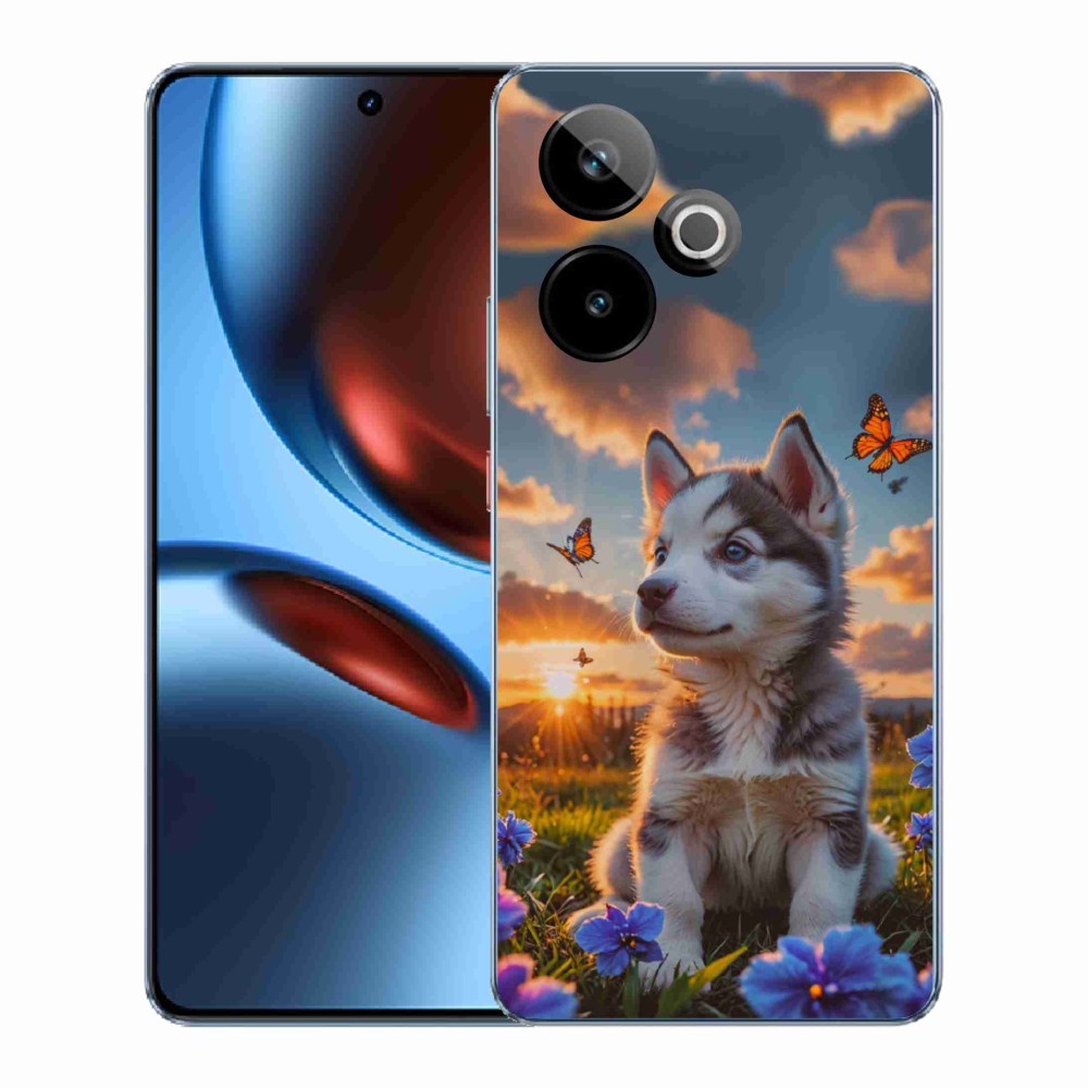Gélový kryt mmCase na Realme GT7 5G/GT 7T 5G - husky pri západe slnka