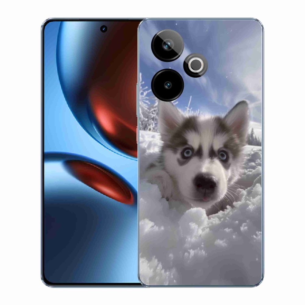 Gélový kryt mmCase na Realme GT7 5G/GT 7T 5G - husky v snehu