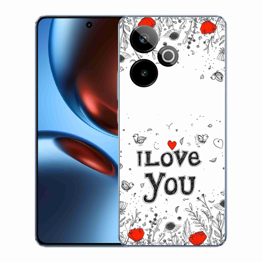 Gélový kryt mmCase na Realme GT7 5G/GT 7T 5G - I love you biele pozadie