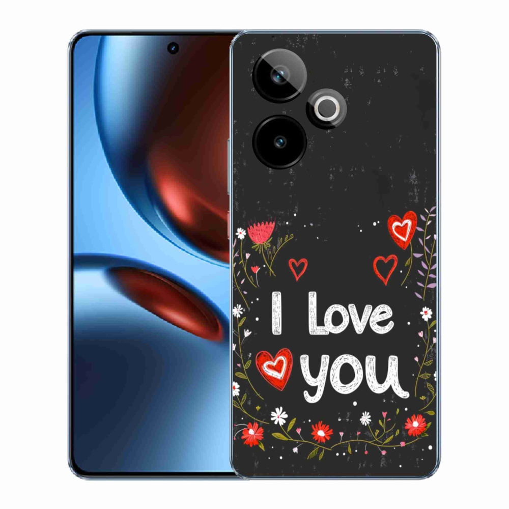 Gélový kryt mmCase na Realme GT7 5G/GT 7T 5G - I love you čierne pozadie