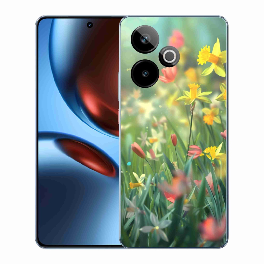Gélový kryt mmCase na Realme GT7 5G/GT 7T 5G - jarné kvety