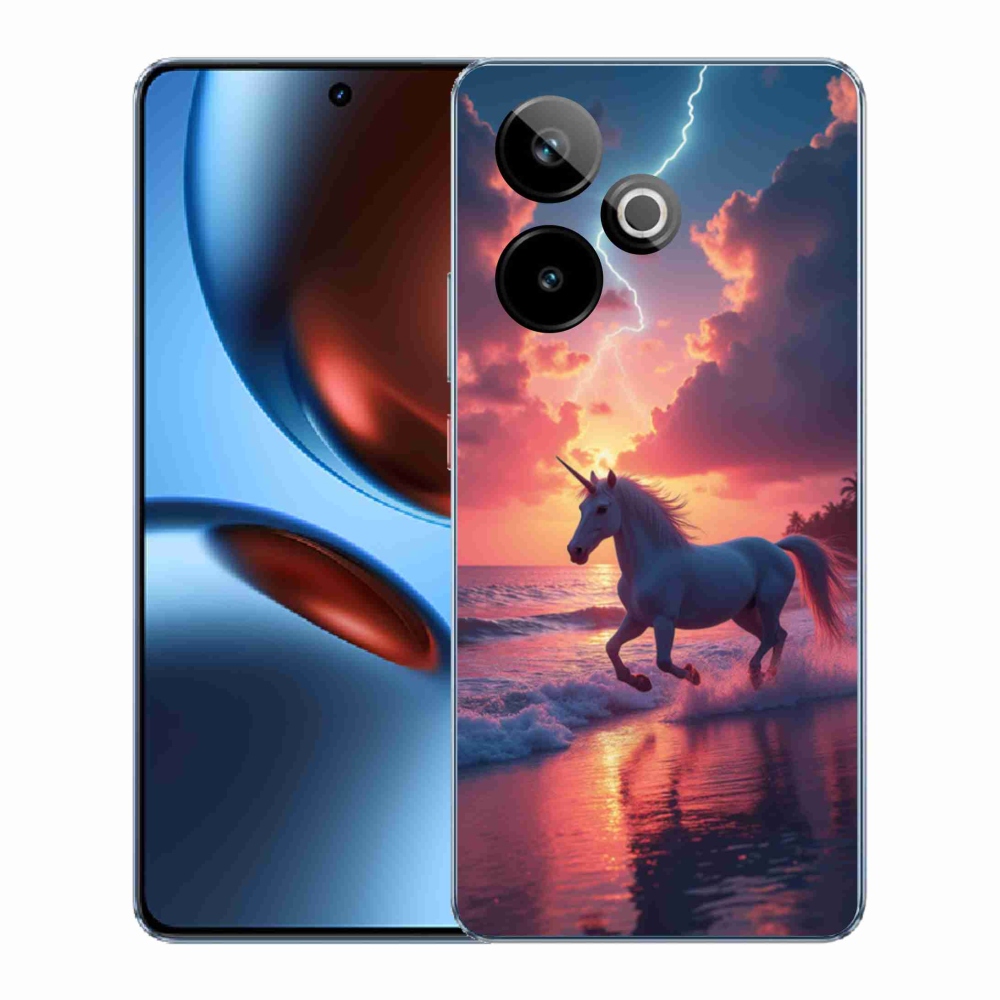 Gélový kryt mm Case na Realme GT7 5G/GT 7T 5G - jednorožec na pláži