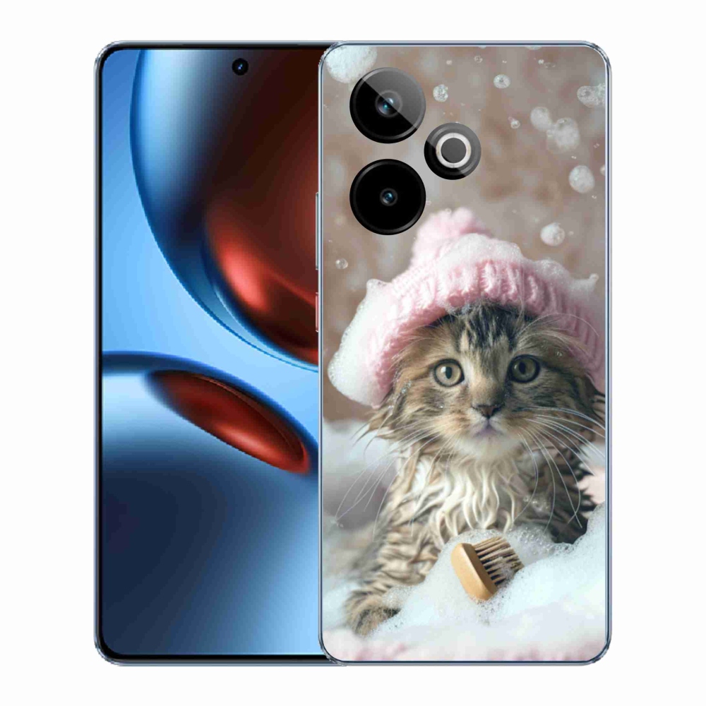 Gélový kryt mmCase na Realme GT7 5G/GT 7T 5G - mačiatko a kúpeľ