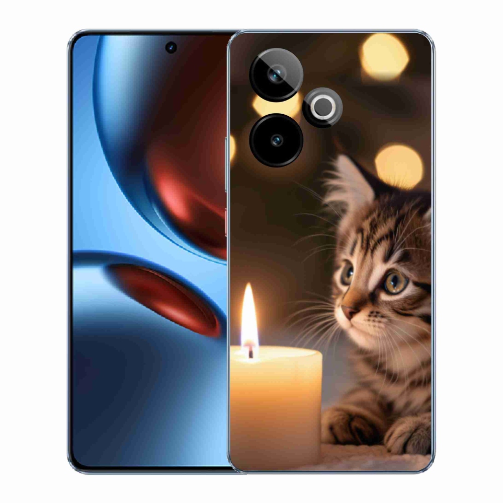 Gélový kryt mmCase na Realme GT7 5G/GT 7T 5G - mačiatko a sviečka