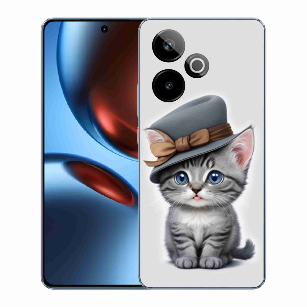 Gélový kryt mmCase na Realme GT7 5G/GT 7T 5G - mačiatko s klobúkom