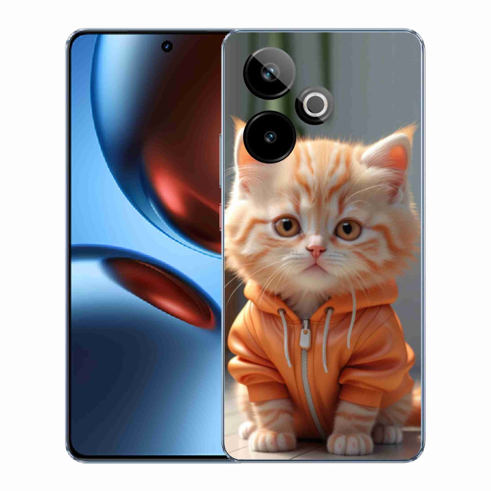 Gélový kryt mmCase na Realme GT7 5G/GT 7T 5G - mačiatko v mikine