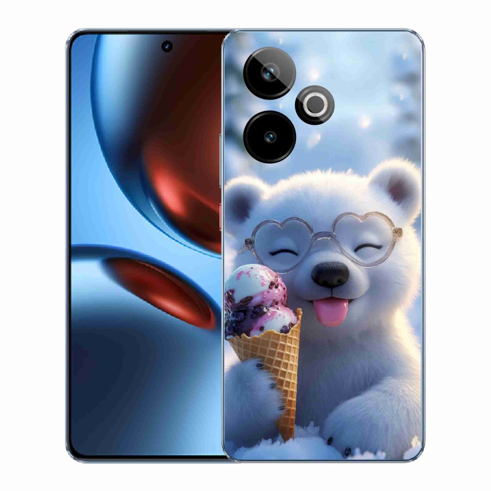 Gélový kryt mmCase na Realme GT7 5G/GT 7T 5G - medvedík so zmrzlinou