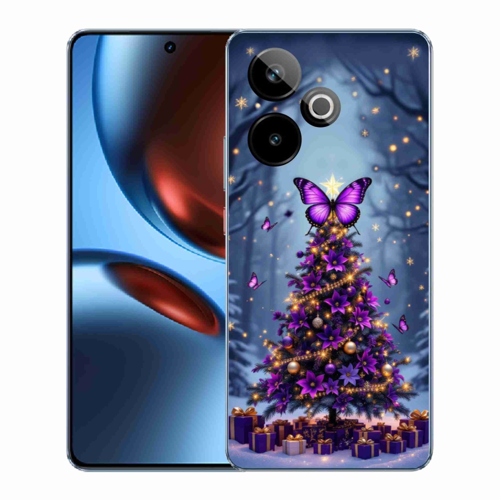 Gélový kryt mmCase na Realme GT7 5G/GT 7T 5G - motýlí vianočný stromček
