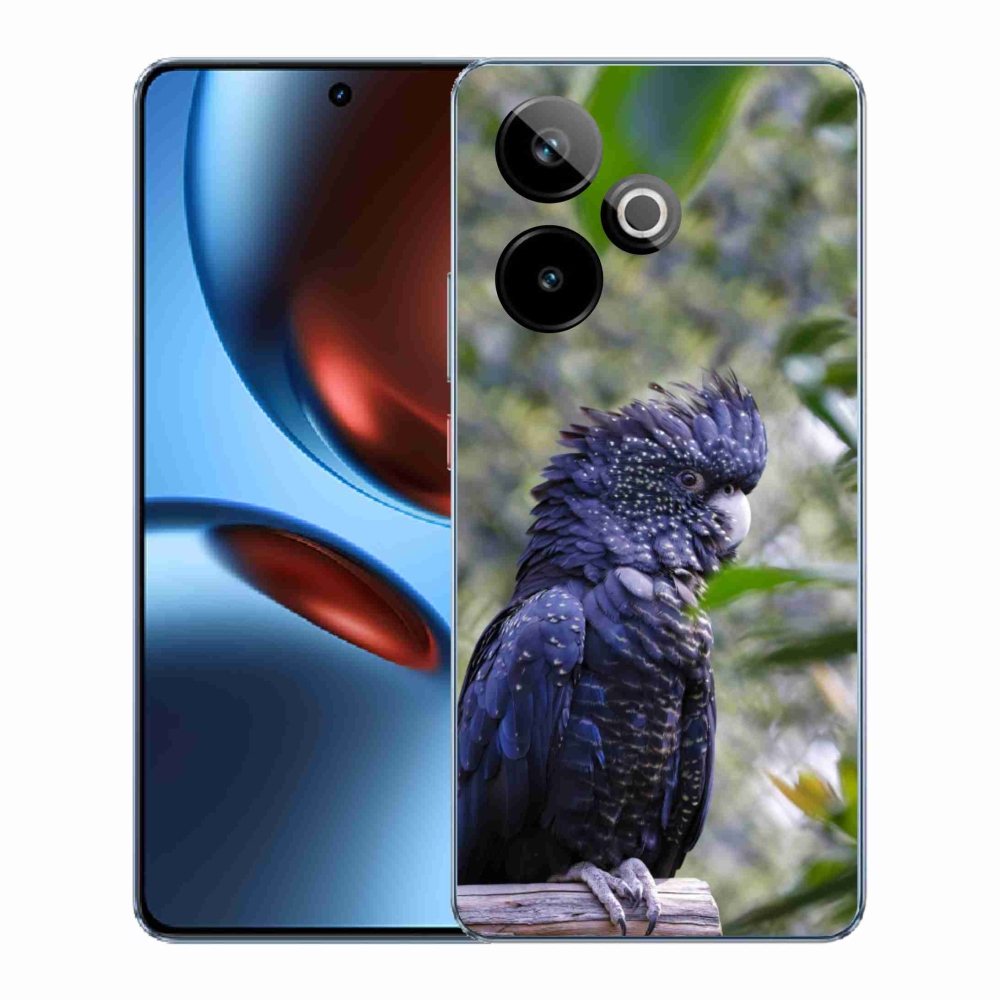 Gélový kryt mmCase na Realme GT7 5G/GT 7T 5G - papagáj kakadu čierny