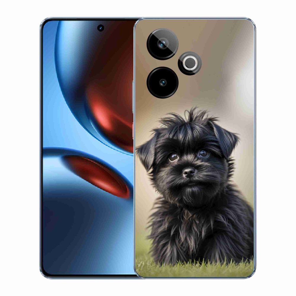Gélový kryt mmCase na Realme GT7 5G/GT 7T 5G - roztomilý čierny psík