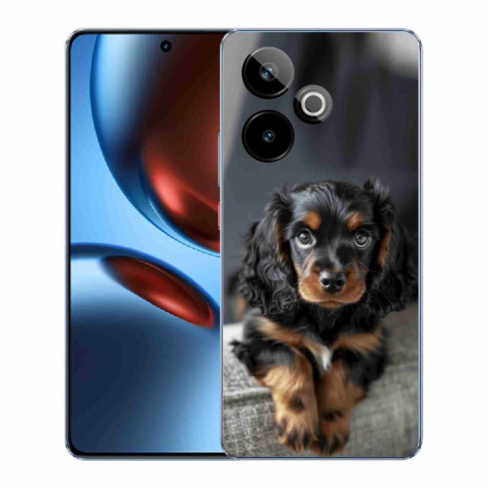 Gélový kryt mmCase na Realme GT7 5G/GT 7T 5G - roztomilý dlhosrstý jazvečík