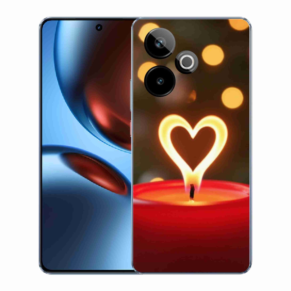 Gélový kryt mmCase na Realme GT7 5G/GT 7T 5G - srdce z plameňa