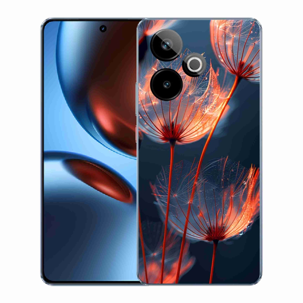 Gélový kryt mmCase na Realme GT7 5G/GT 7T 5G - svetielkujúce páperie