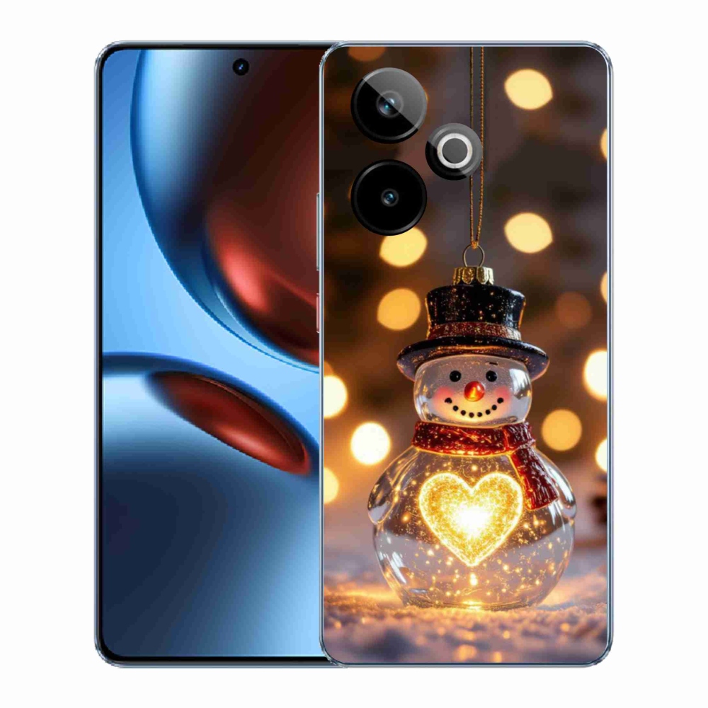 Gélový kryt mmCase na Realme GT7 5G/GT 7T 5G - svietiaci vianočný snehuliak