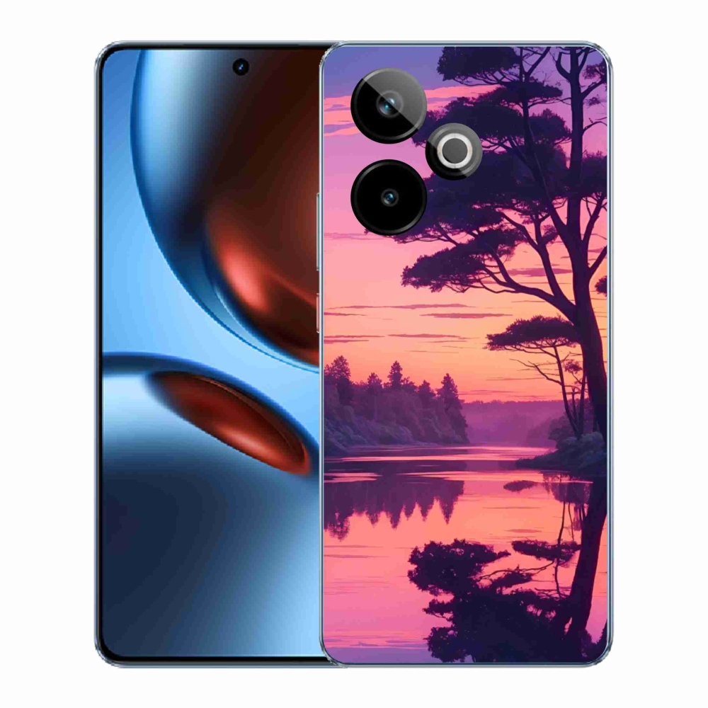 Gélový kryt mmCase na Realme GT7 5G/GT 7T 5G - západ slnka nad jazerom