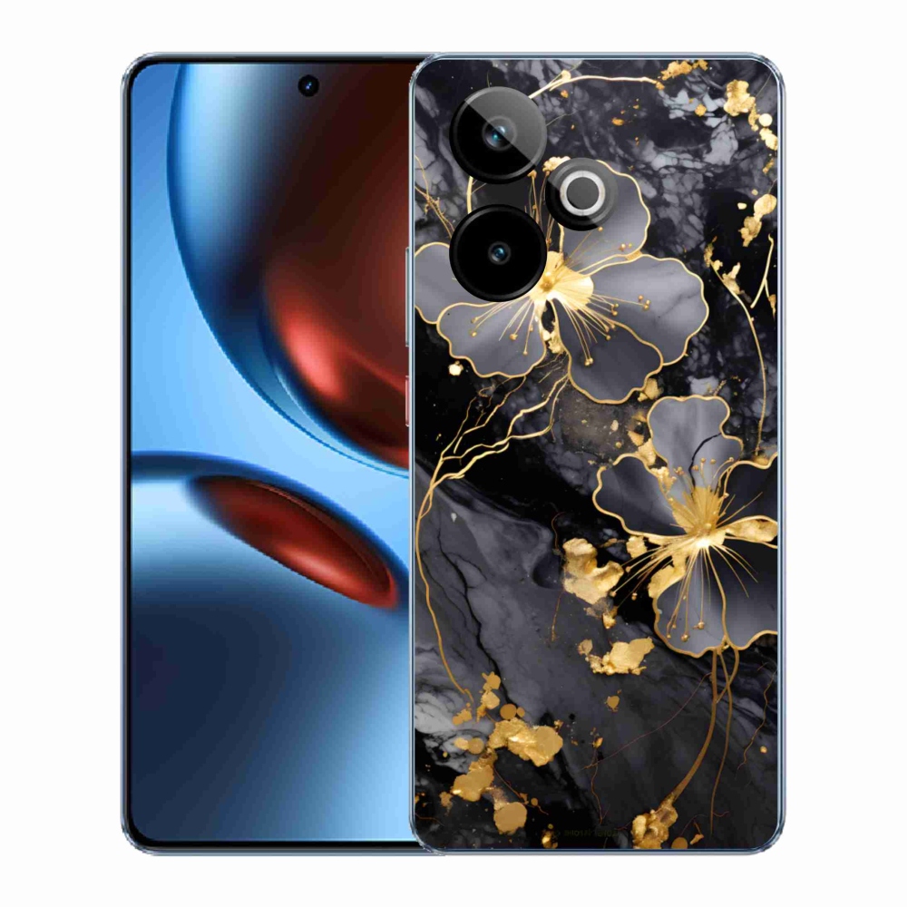 Gélový kryt mmCase na Realme GT7 5G/GT 7T 5G - zlaté kvety