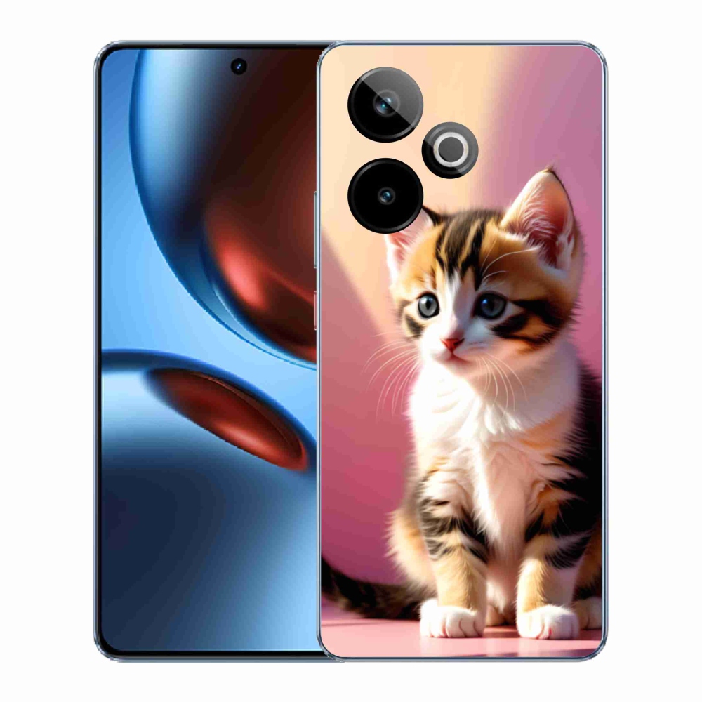 Gélový kryt mmCase na Realme GT7 5G/GT 7T 5G - zvedavé mačiatko 2