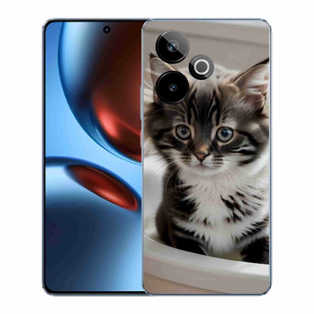 Gélový kryt mmCase na Realme GT7 5G/GT 7T 5G - zvedavé mačiatko