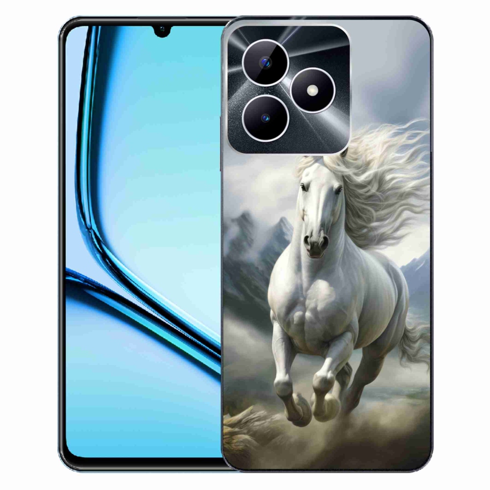 Gélový kryt mmCase na Realme Note 50 - bežiaci biely kôň 3
