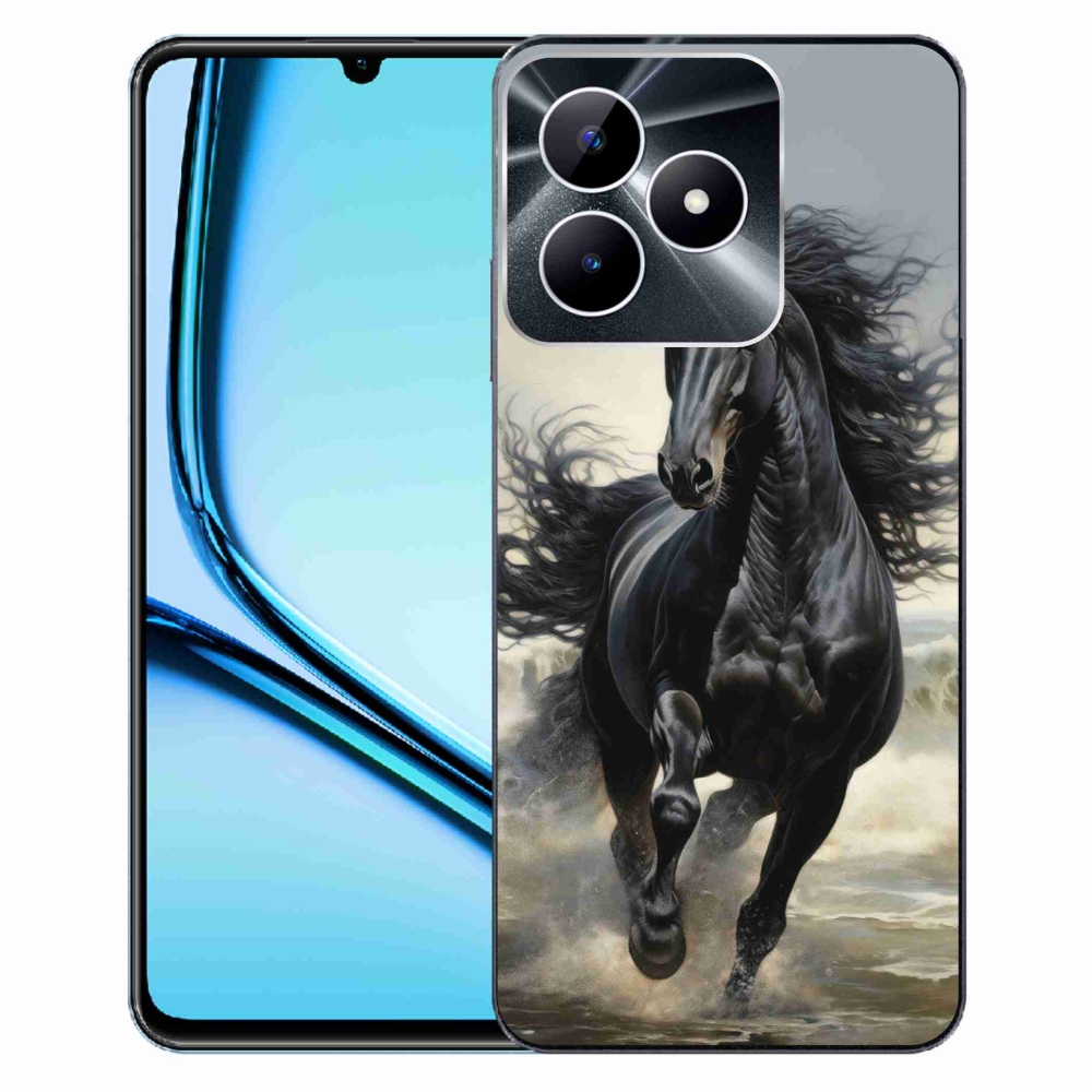 Gélový kryt mmCase na Realme Note 50 - bežiaci čierny kôň