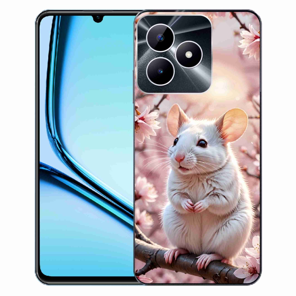 Gélový kryt mmCase na Realme Note 50 - biela myš na vetve