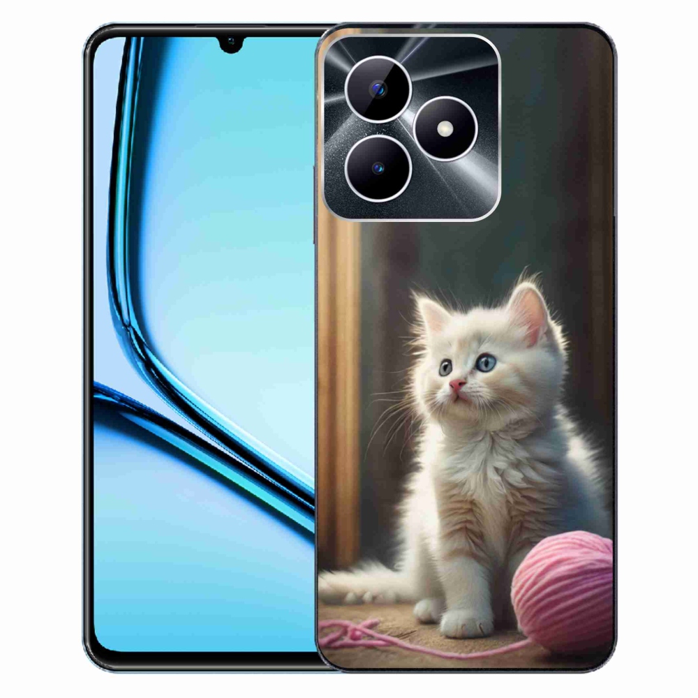 Gélový kryt mmCase na Realme Note 50 - biele mačiatko 2