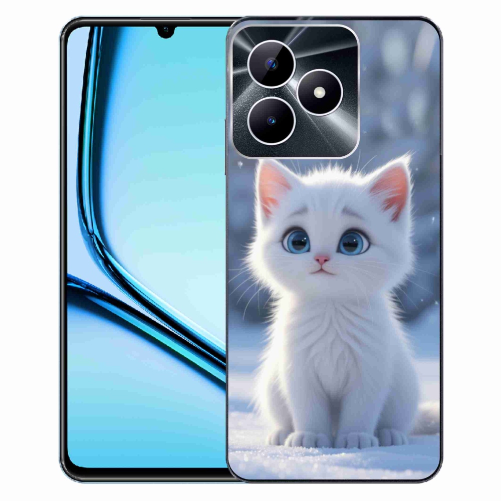 Gélový kryt mmCase na Realme Note 50 - biele mačiatko 3