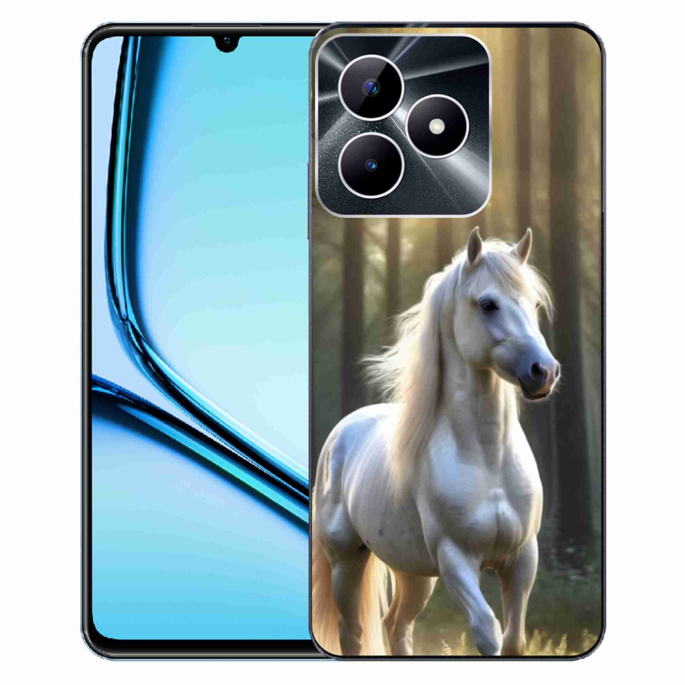 Gélový kryt mmCase na Realme Note 50 - biely kôň 3