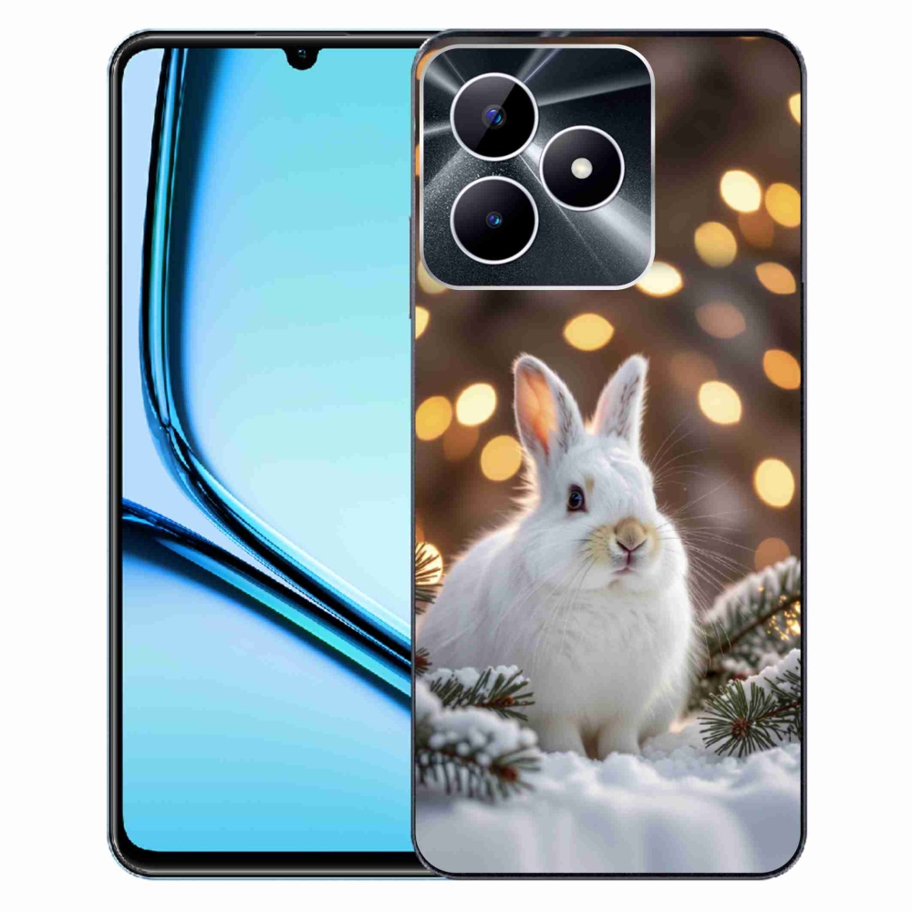 Gélový kryt mmCase na Realme Note 50 - biely zajac