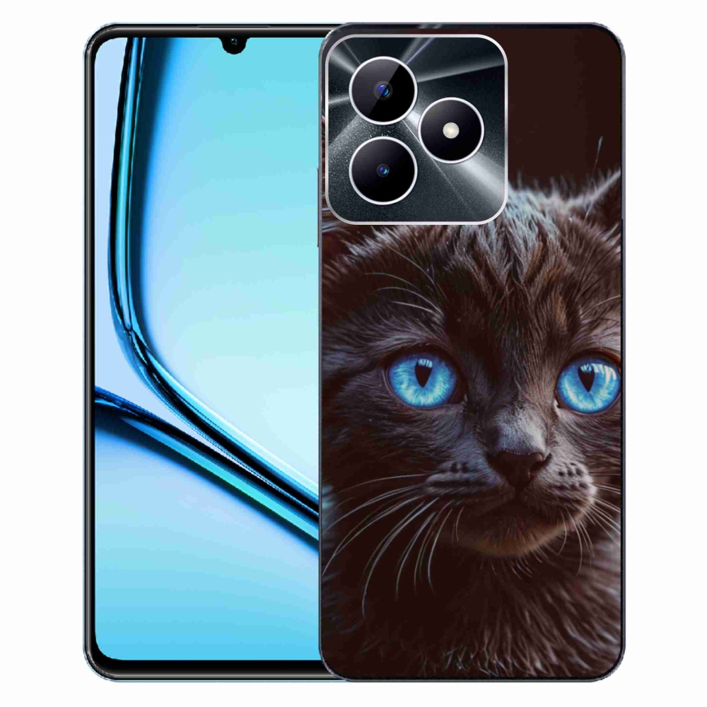 Gélový kryt mmCase na Realme Note 50 - čierne mačiatko 2
