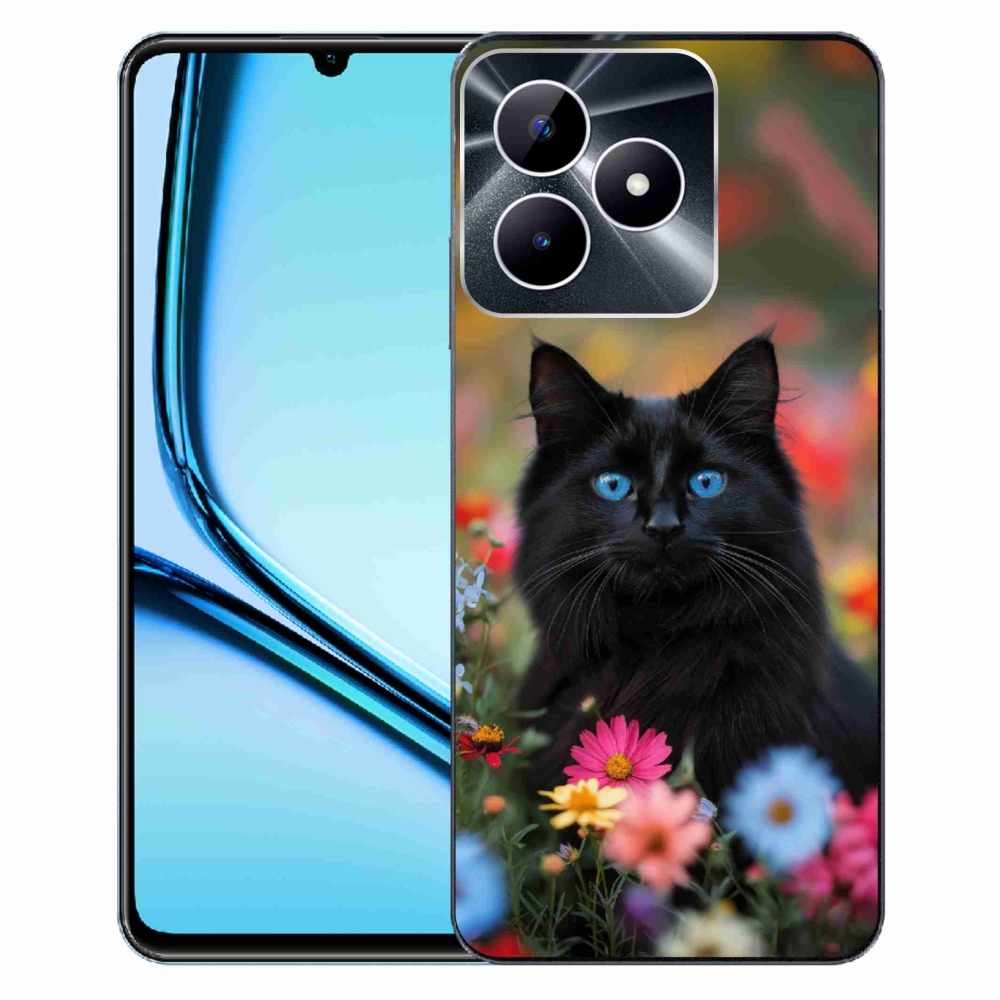 Gélový kryt mmCase na Realme Note 50 - čierne mačiatko 4