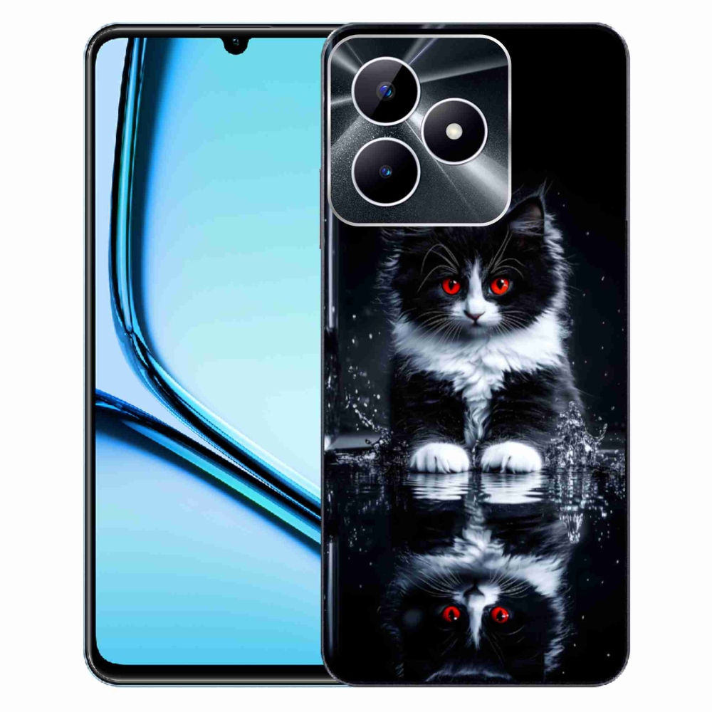 Gélový kryt mmCase na Realme Note 50 - čiernobiele mačiatko