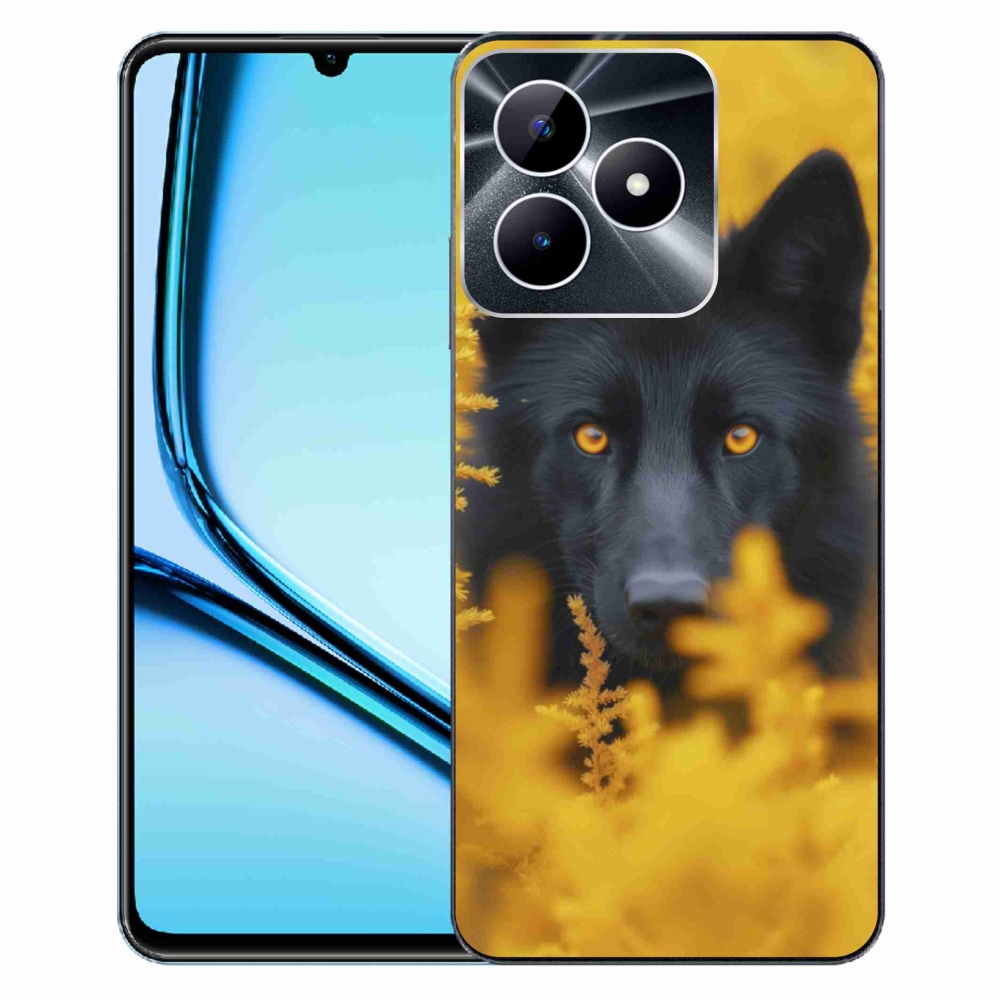 Gélový kryt mmCase na Realme Note 50 - čierny vlk 2