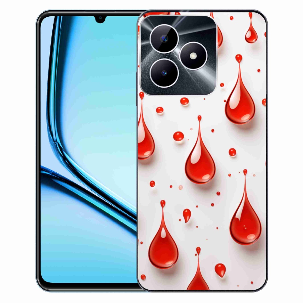Gélový kryt mmCase na Realme Note 50 - červené kvapky