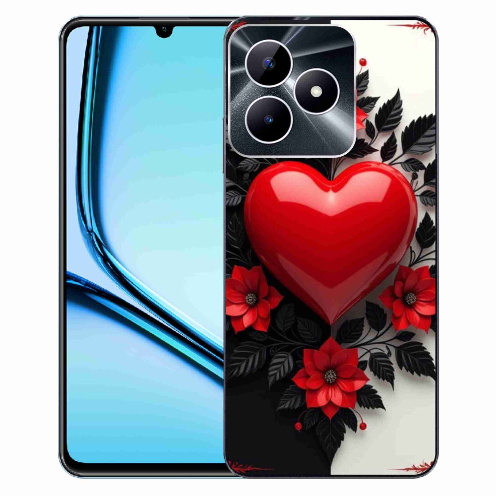 Gélový kryt mmCase na Realme Note 50 - červené srdce