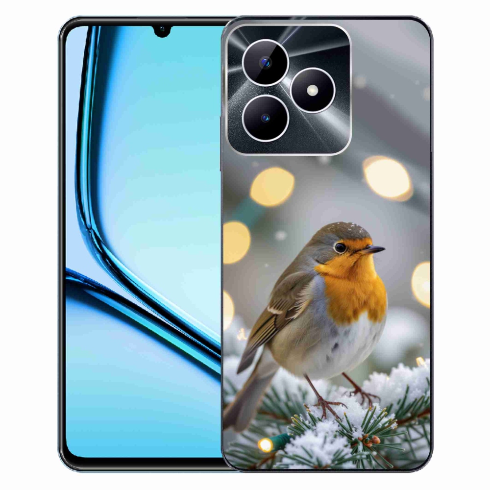 Gélový kryt mmCase na Realme Note 50 - červienka v zime