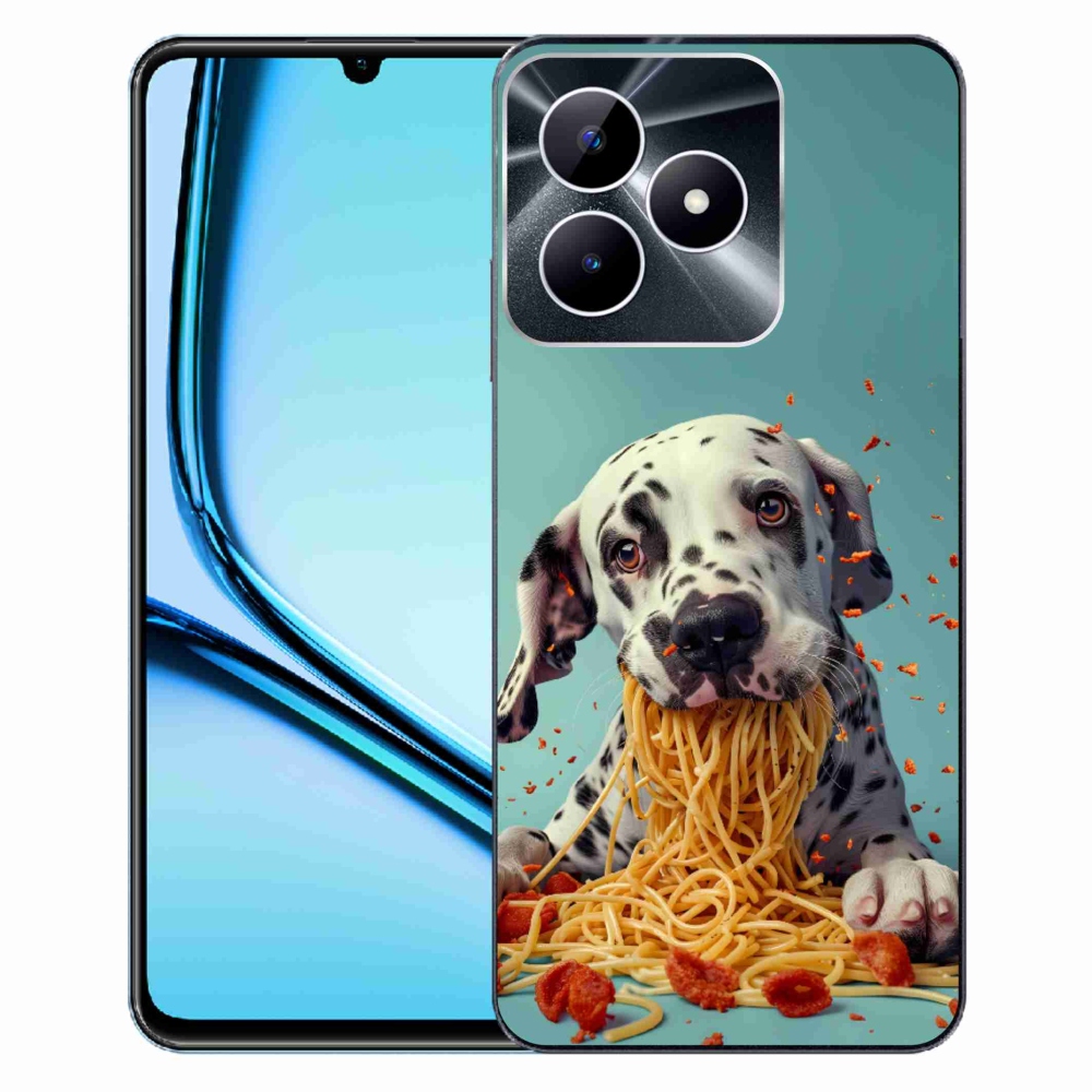 Gélový kryt mmCase na Realme Note 50 - dalmatín a špagety