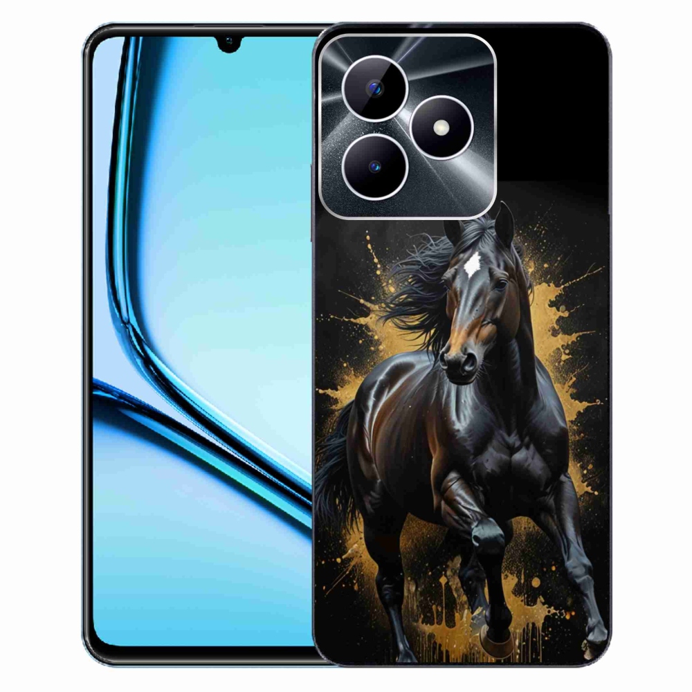 Gélový kryt mmCase na Realme Note 50 - elegantný čierny žrebec