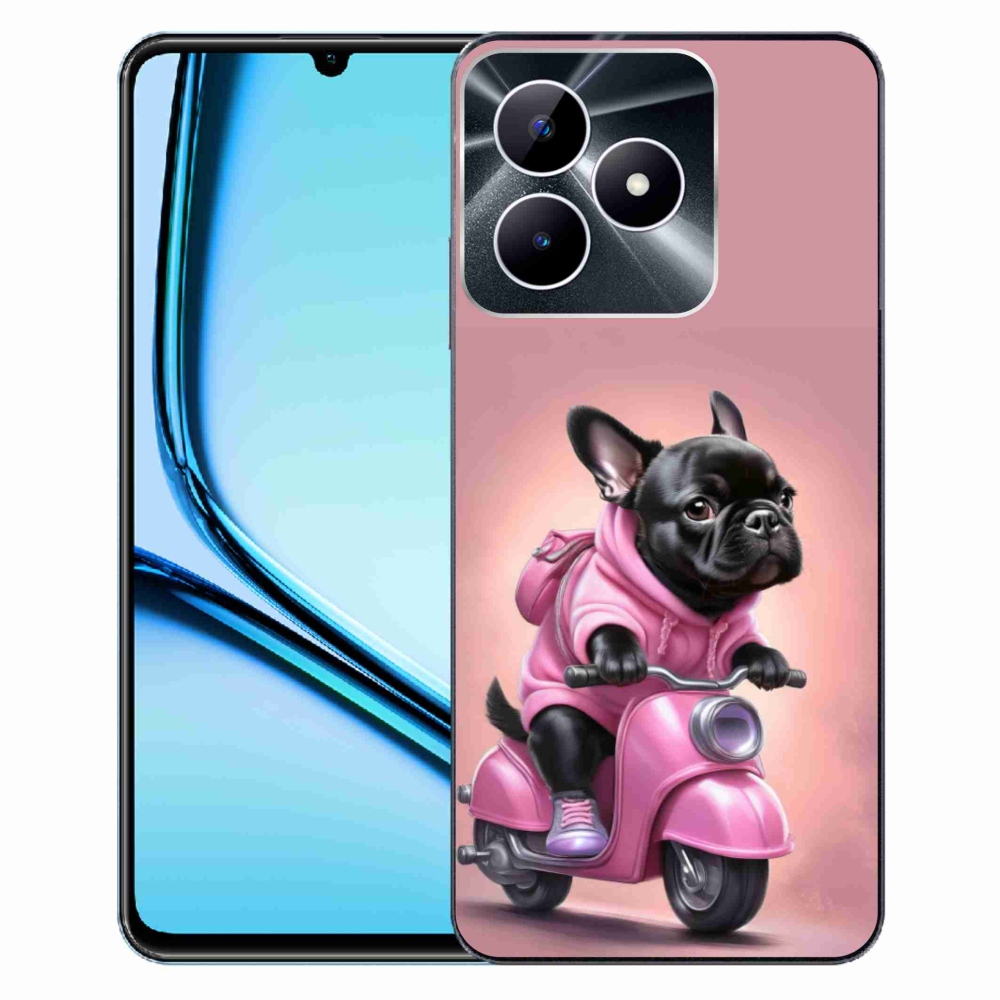 Gélový kryt mmCase na Realme Note 50 - francúzsky buldoček na skútri