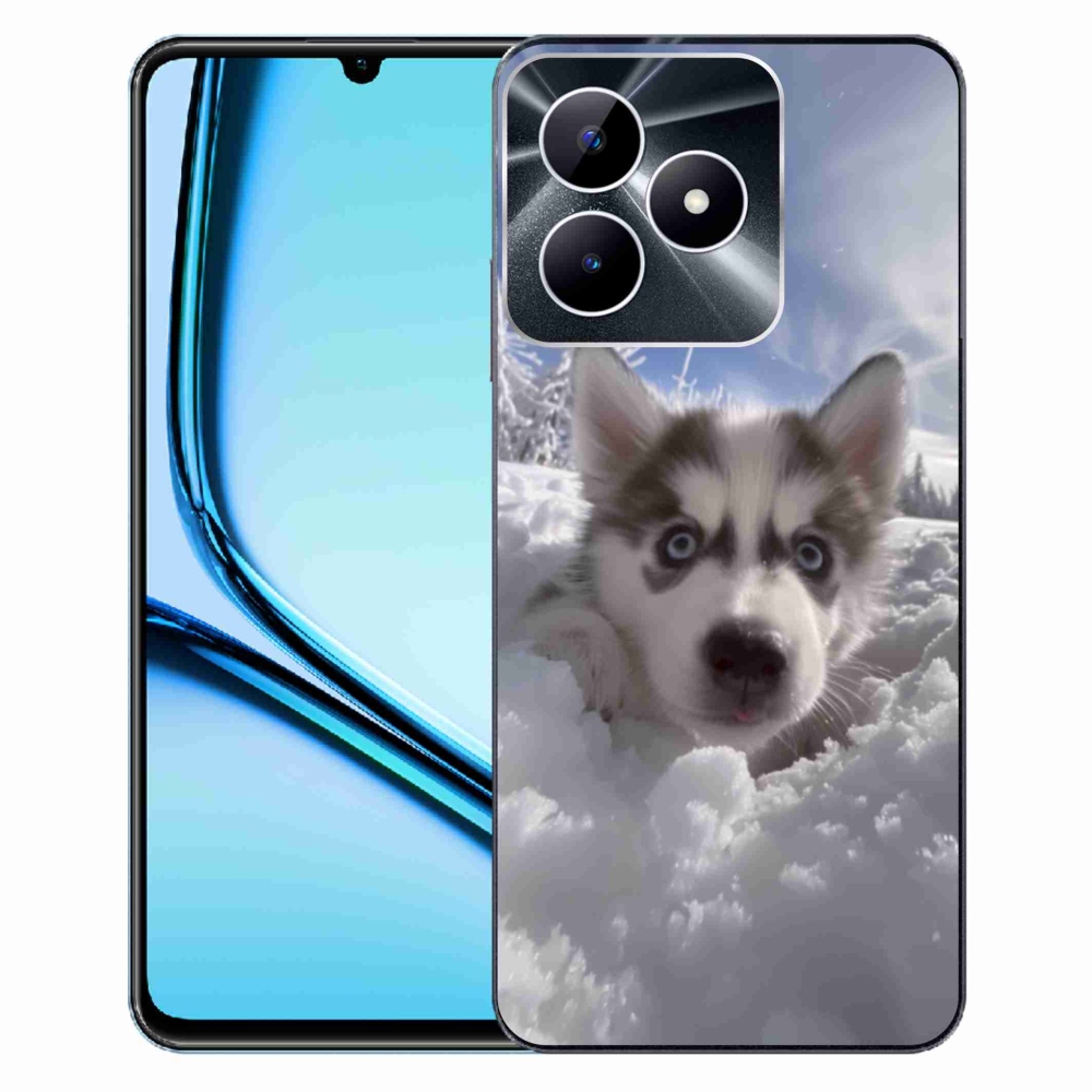 Gélový kryt mmCase na Realme Note 50 - husky v snehu