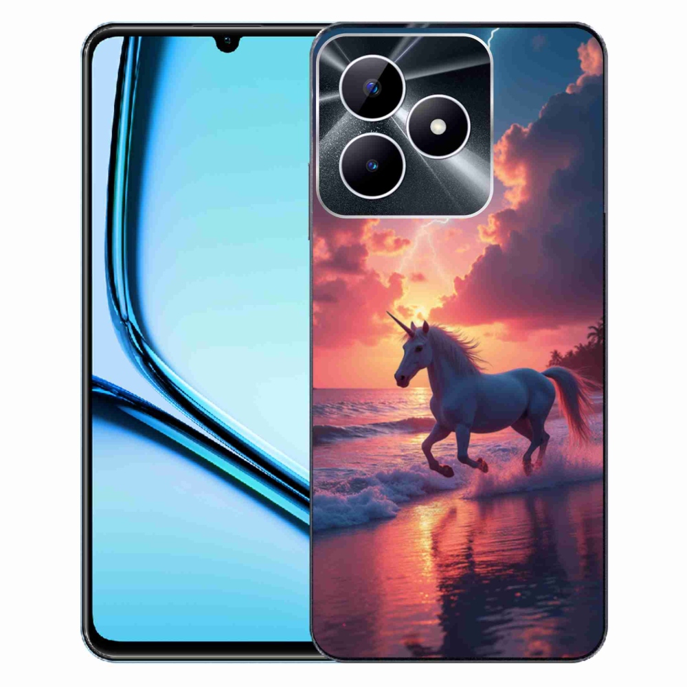 Gélový kryt mmCase na Realme Note 50 - jednorožec na pláži