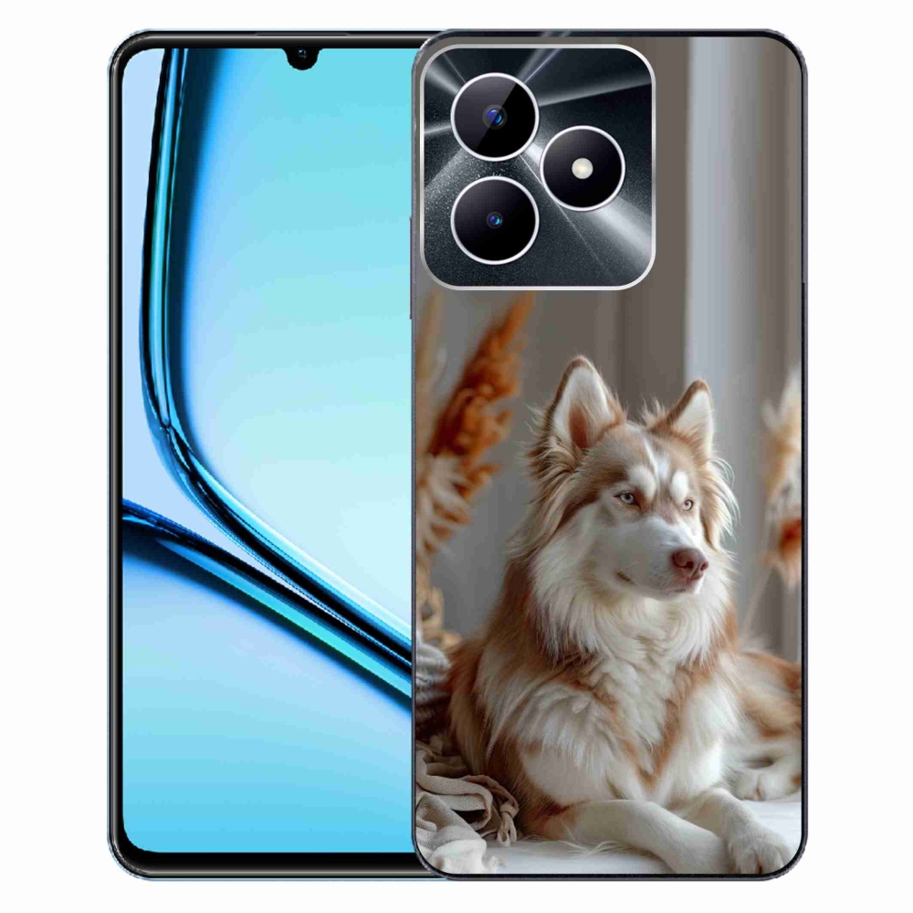 Gélový kryt mmCase na Realme Note 50 - pokojný sibírsky husky
