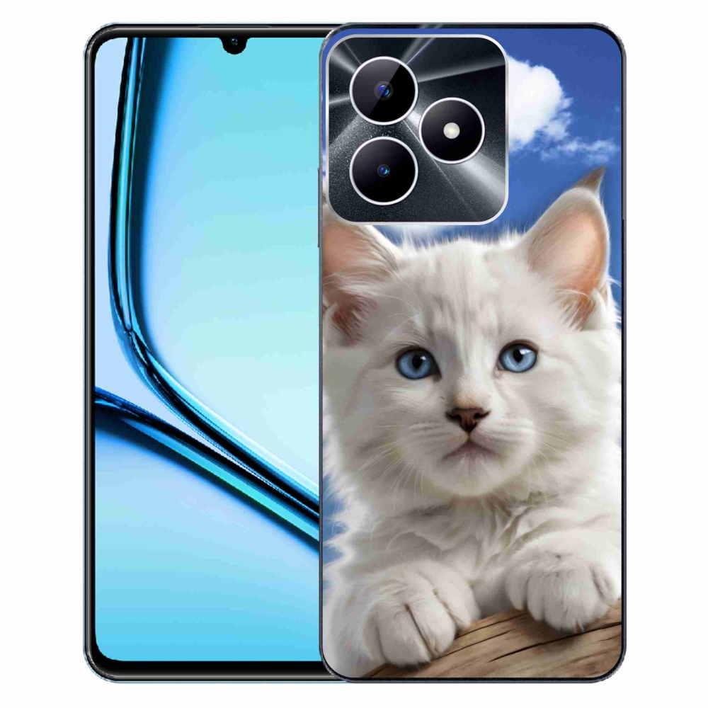 Gélový kryt mmCase na Realme Note 50 - mačiatko a oblaky